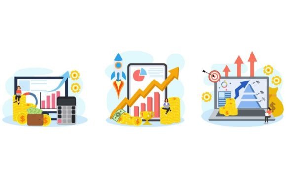 Download Business Profit Flat Bundle Design - Premium Resources