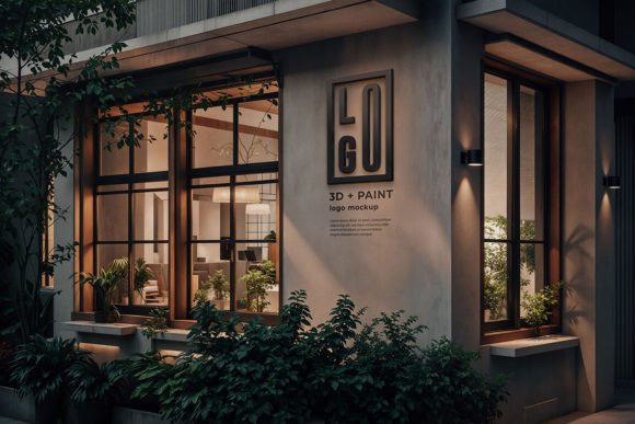 Download Elegant 3D Logo Mockup Modern Storefront - Elegant Collection