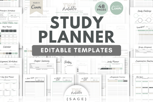 Download Study Planner Canva Templates | SAGE - Templates Collection