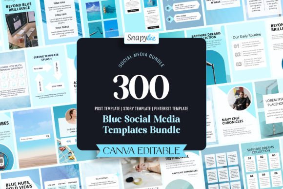Download Blue Social Media Templates Bundle - Templates Collection