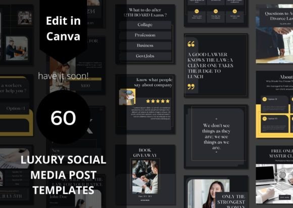 Download 60 Luxury Social Media Canva Templates - Templates Collection
