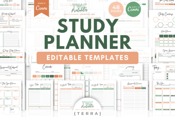 Download Study Planner Canva Templates | TERRA - Templates Collection