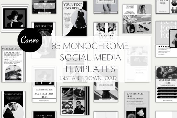 Download 85 Monochrome Social Media Templates - Templates Collection
