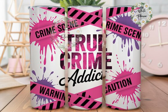 Download True Crime Addict 20oz Tumbler Wrap - Crime Collection