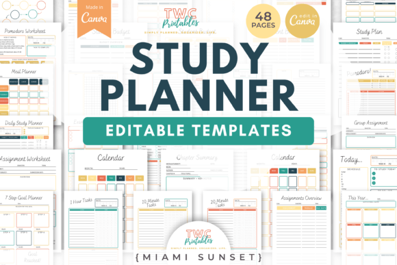 Download Study Planner Canva Templates | MIAMI SU - Templates Collection